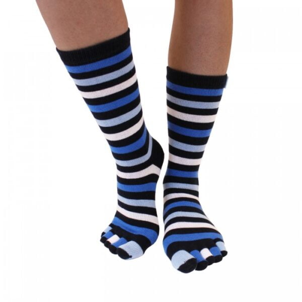 toetoe fashion stripy denim 7 2 Mid-Calf Stripy Blue