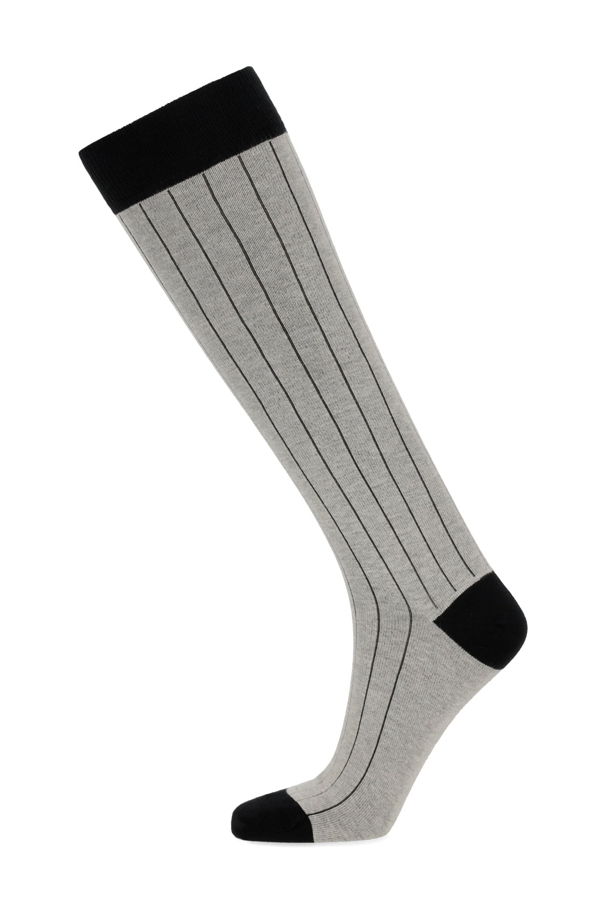 Calcetines CASA CALCEA Gris canalé negro altos - Socks Market - 10,30€